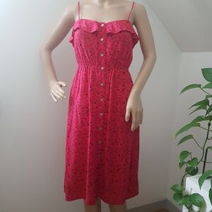 Universal Thread Floral Sleeveless Button Front Midi Dress Sz XS